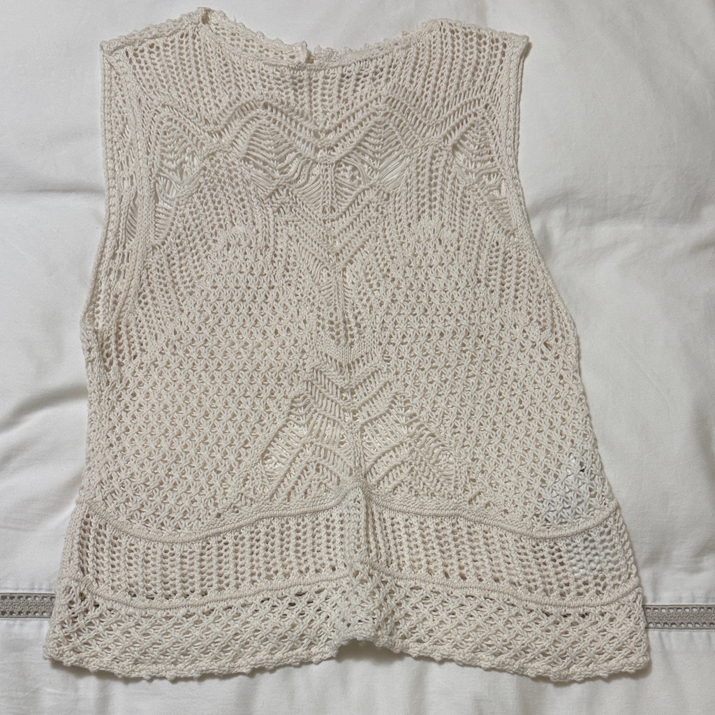 Abercrombie & Fitch Cream Macrame Tank Top
